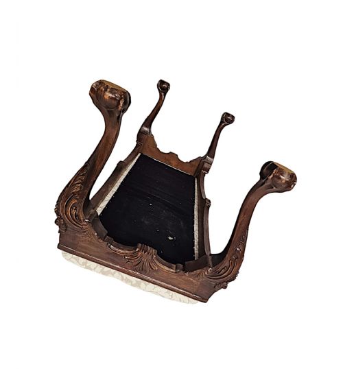 A GORGEOUS 20TH CENTURY LONG STOOL WITH BALL AND CLAW DETAIL - ADDITIONAL PHOTO 5