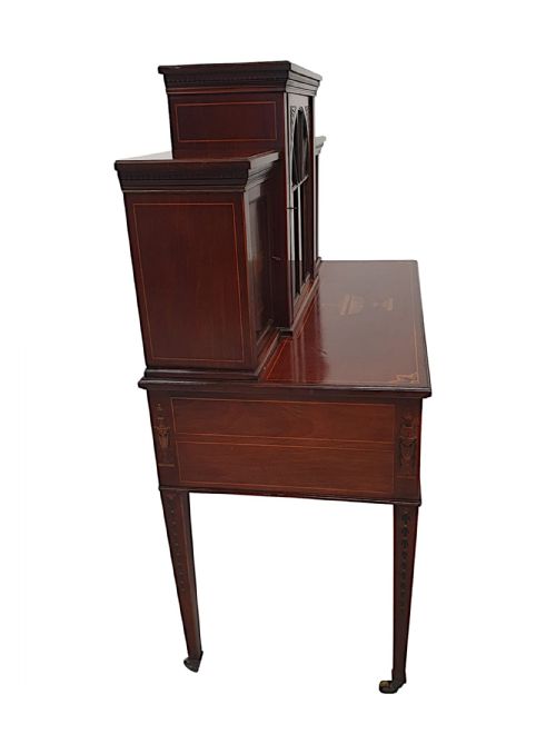 A VERY FINE EDWARDIAN MARQUETRY INLAID TABLE OR CABINET BY SHOOLBRED OF LONDON - ADDITIONAL PHOTO 6