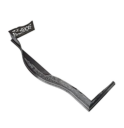 A RARE 19TH CENTURY POLISHED STEEL FENDER WITH FLOWER AND DRAGON DETAIL - ADDITIONAL PHOTO 3