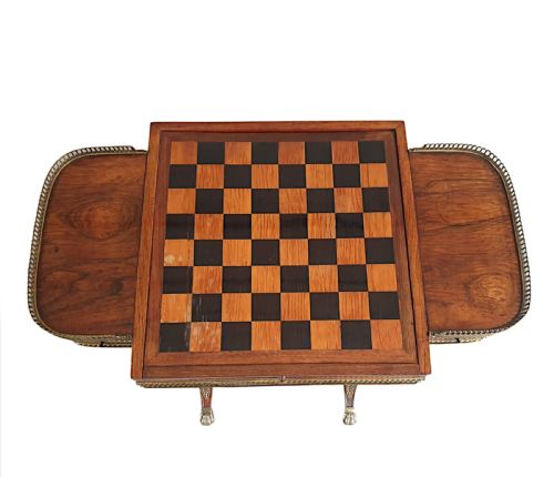 A RARE EARLY 19TH CENTURY REGENCY COMBINATION GAMES OR WORK TABLE - ADDITIONAL PHOTO 2