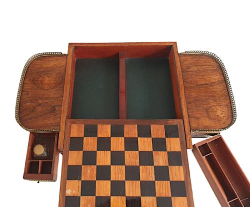 A RARE EARLY 19TH CENTURY REGENCY COMBINATION GAMES OR WORK TABLE - ADDITIONAL PHOTO 3