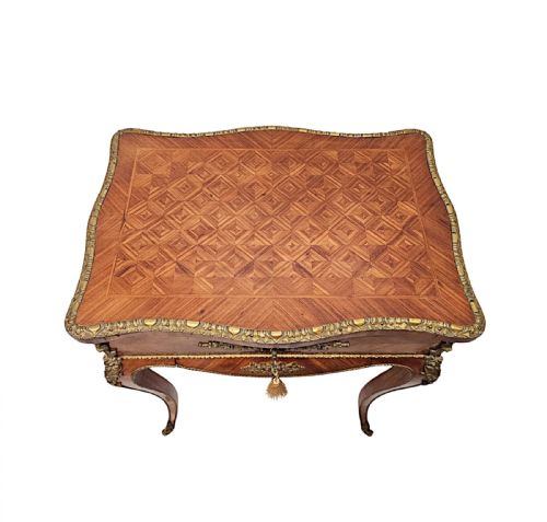 A VERY FINE 19TH CENTURY ORMOLU MOUNTED SIDE TABLE OR LADIES WORK BOX - ADDITIONAL PHOTO 2