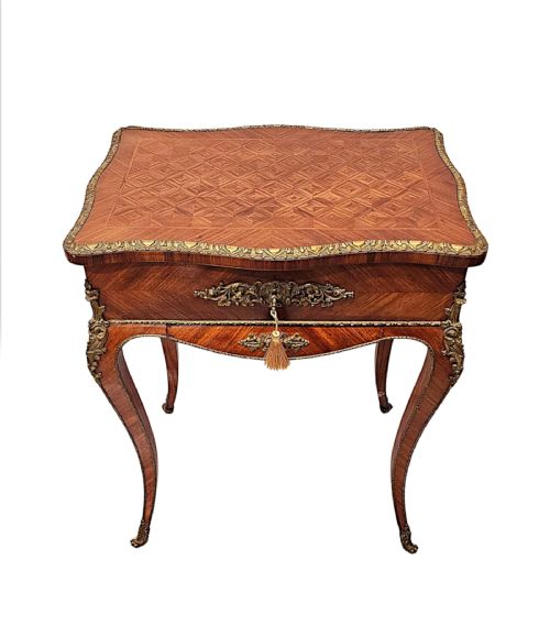 A VERY FINE 19TH CENTURY ORMOLU MOUNTED SIDE TABLE OR LADIES WORK BOX - ADDITIONAL PHOTO 3