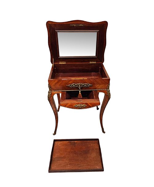 A VERY FINE 19TH CENTURY ORMOLU MOUNTED SIDE TABLE OR LADIES WORK BOX - ADDITIONAL PHOTO 5