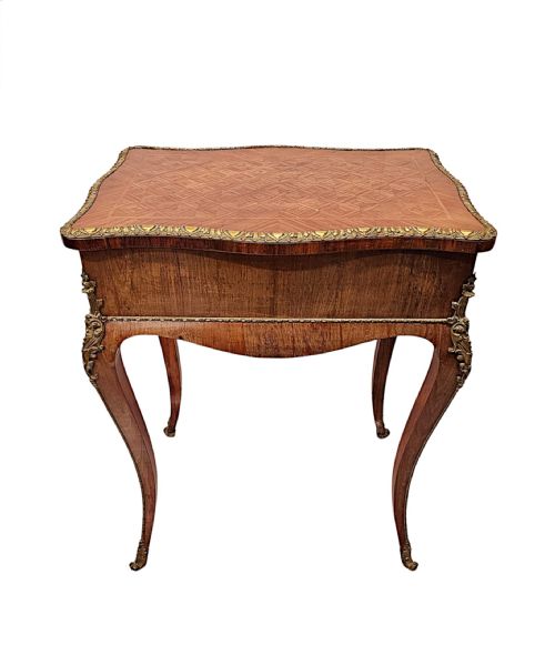 A VERY FINE 19TH CENTURY ORMOLU MOUNTED SIDE TABLE OR LADIES WORK BOX - ADDITIONAL PHOTO 7