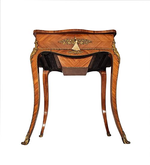 A VERY FINE 19TH CENTURY ORMOLU MOUNTED SIDE TABLE OR LADIES WORK BOX - ADDITIONAL PHOTO 8