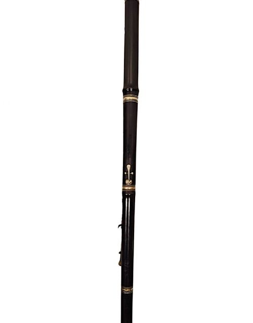 A VERY RARE 19TH CENTURY TIMBER FLUTE WALKING STICK WITH HORN HANDLE - ADDITIONAL PHOTO 6