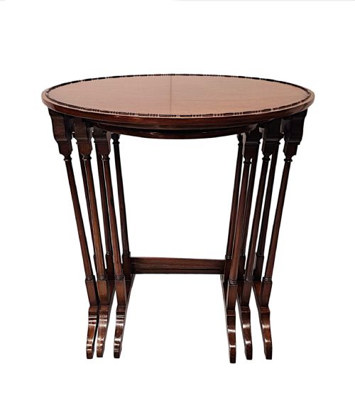 A VERY FINE EDWARDIAN NEST OF THREE OVAL TABLES - ADDITIONAL PHOTO 3
