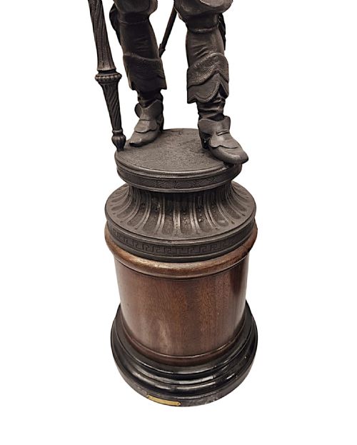 A RARE PAIR OF 19TH CENTURY SPELTER FIGURAL CAVALIER SCULPTURES - ADDITIONAL PHOTO 3