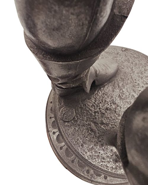 A RARE PAIR OF 19TH CENTURY SPELTER FIGURAL CAVALIER SCULPTURES - ADDITIONAL PHOTO 12