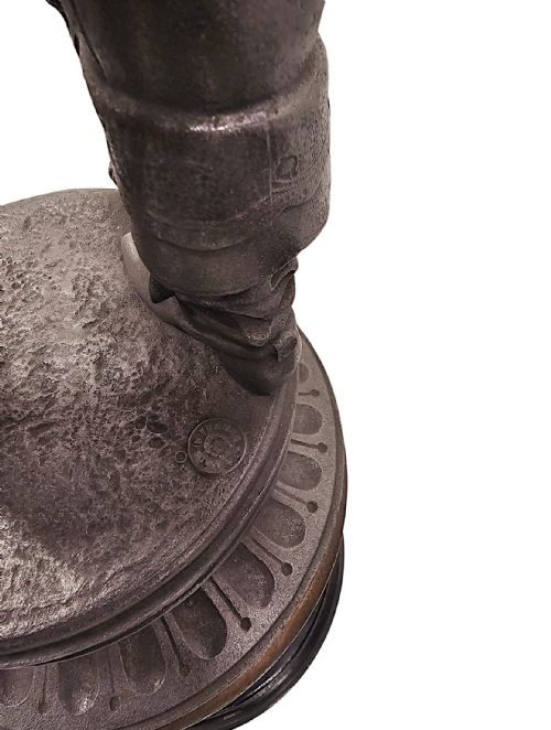 A RARE PAIR OF 19TH CENTURY SPELTER FIGURAL CAVALIER SCULPTURES - ADDITIONAL PHOTO 13