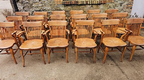 A VERY RARE AND FINE SET OF EIGHTEEN 1930'S CAPTAINS OR DINING ARMCHAIRS - ADDITIONAL PHOTO 3