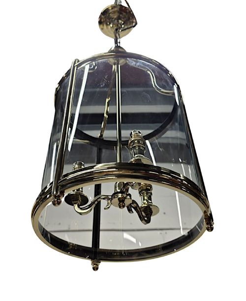A GORGEOUS EARLY 20TH CENTURY SIMPLE DESIGN BRASS LANTERN - ADDITIONAL PHOTO 3