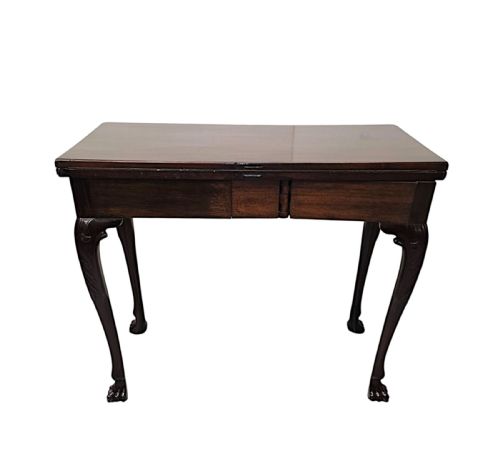 A VERY RARE EARLY 19TH CENTURY IRISH TURN OVER LEAF GAMES TABLE - ADDITIONAL PHOTO 11