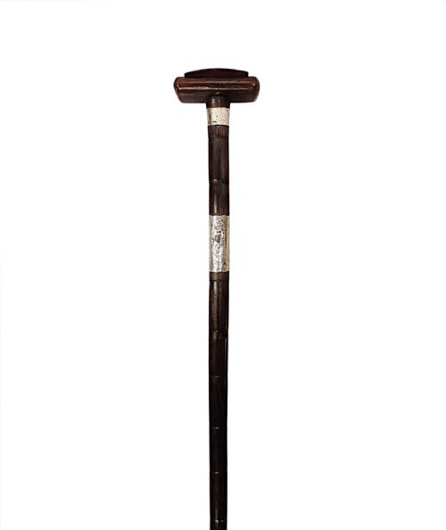 A FABULOUS 19TH CENTURY SILVER MOUNTED GADGET WALKING CANE WITH SNUFF BOX HANDLE AND FOUR LEAF CLOVER MOTIF - ADDITIONAL PHOTO 4
