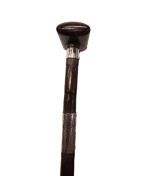 A FABULOUS 19TH CENTURY SILVER MOUNTED GADGET WALKING CANE WITH SNUFF BOX HANDLE AND FOUR LEAF CLOVER MOTIF - ADDITIONAL PHOTO 7