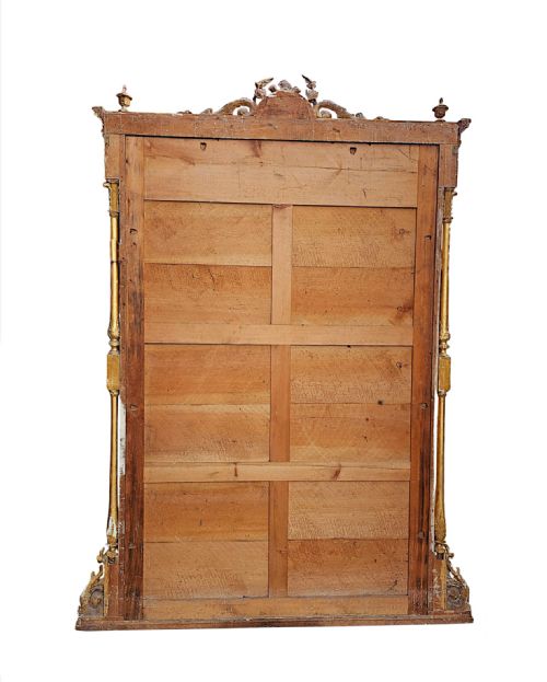 A VERY RARE MASSIVE 19TH CENTURY GILTWOOD COUNTRY HOUSE OVERMANTEL MIRROR - ADDITIONAL PHOTO 8