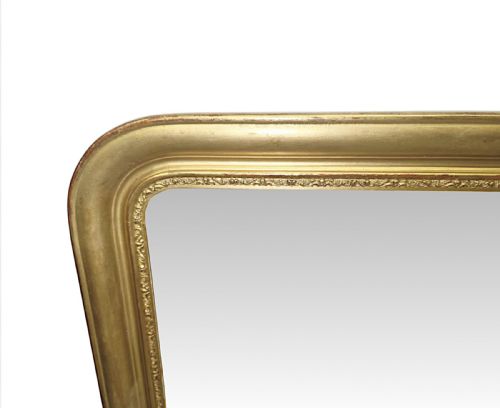 A VERY RARE PAIR OF 19TH CENTURY ELEGANTLY SIMPLE GILTWOOD MIRRORS - ADDITIONAL PHOTO 3