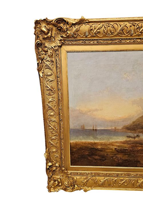 A VERY FINE MASSIVE 18TH CENTURY GILTWOOD FRAMED COUNTRY HOUSE OIL ON CANVAS PAINTING ATTRIBUTED TO GEORGE MORLAND 1763 1804 - ADDITIONAL PHOTO 4