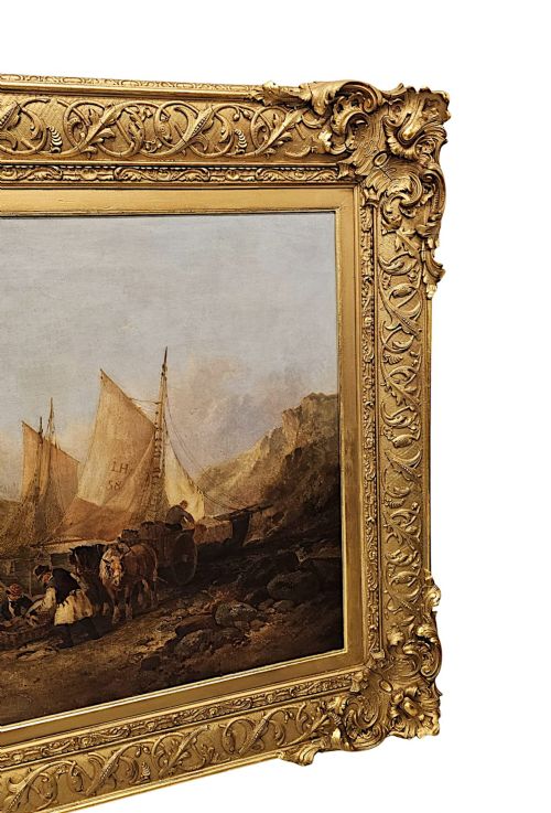 A VERY FINE MASSIVE 18TH CENTURY GILTWOOD FRAMED COUNTRY HOUSE OIL ON CANVAS PAINTING ATTRIBUTED TO GEORGE MORLAND 1763 1804 - ADDITIONAL PHOTO 6
