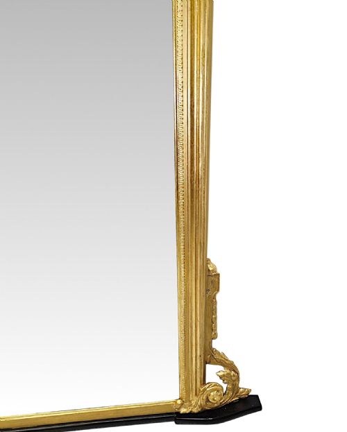 A FABULOUS LARGE 19TH CENTURY ARCHTOP GILTWOOD OVERMANTEL MIRROR - ADDITIONAL PHOTO 3