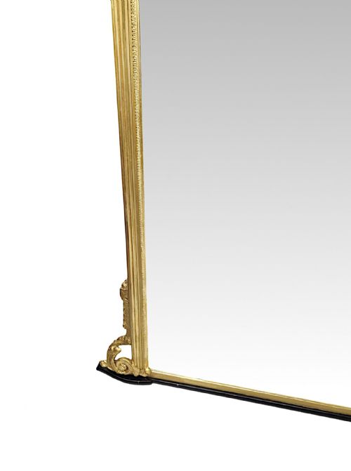 A FABULOUS LARGE 19TH CENTURY ARCHTOP GILTWOOD OVERMANTEL MIRROR - ADDITIONAL PHOTO 4