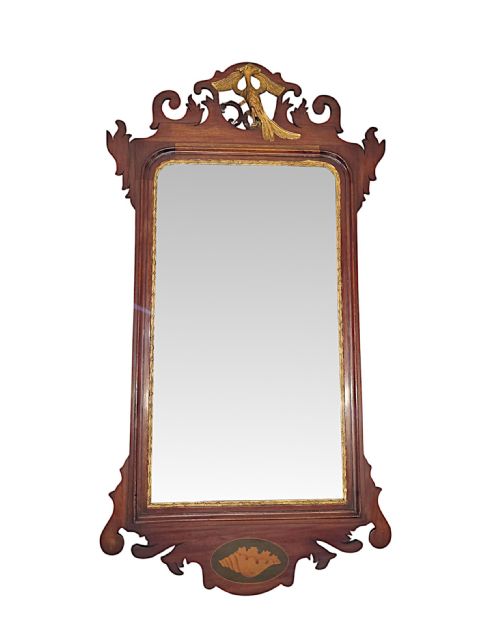 A FABULOUS PAIR OF EARLY 20TH CENTURY PIER MIRRORS WITH HO HO BIRD DETAIL IN THE GEORGIAN CHIPPENDALE MANNER - ADDITIONAL PHOTO 1