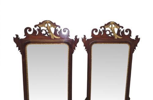 A FABULOUS PAIR OF EARLY 20TH CENTURY PIER MIRRORS WITH HO HO BIRD DETAIL IN THE GEORGIAN CHIPPENDALE MANNER - ADDITIONAL PHOTO 2