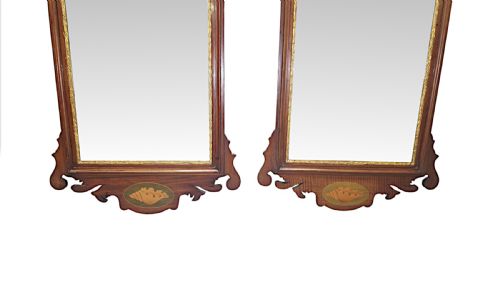 A FABULOUS PAIR OF EARLY 20TH CENTURY PIER MIRRORS WITH HO HO BIRD DETAIL IN THE GEORGIAN CHIPPENDALE MANNER - ADDITIONAL PHOTO 3