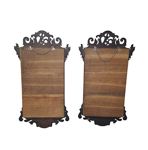 A FABULOUS PAIR OF EARLY 20TH CENTURY PIER MIRRORS WITH HO HO BIRD DETAIL IN THE GEORGIAN CHIPPENDALE MANNER - ADDITIONAL PHOTO 4