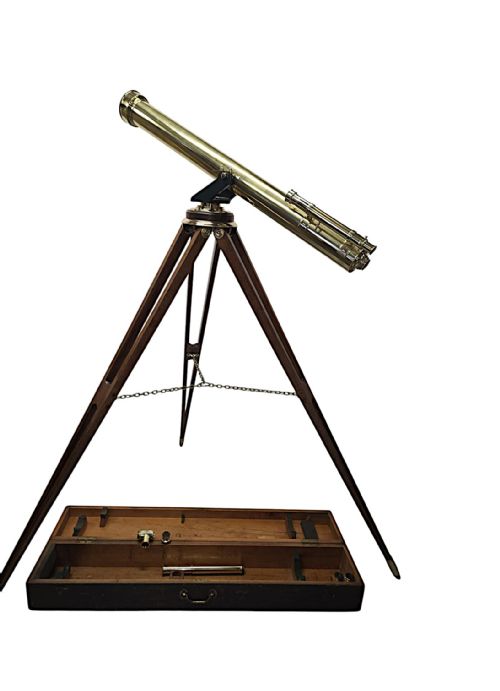 A VERY RARE 19TH CENTURY FOUR INCH DIAMETER TELESCOPE BY 'STEWARD OF LONDON' - ADDITIONAL PHOTO 1