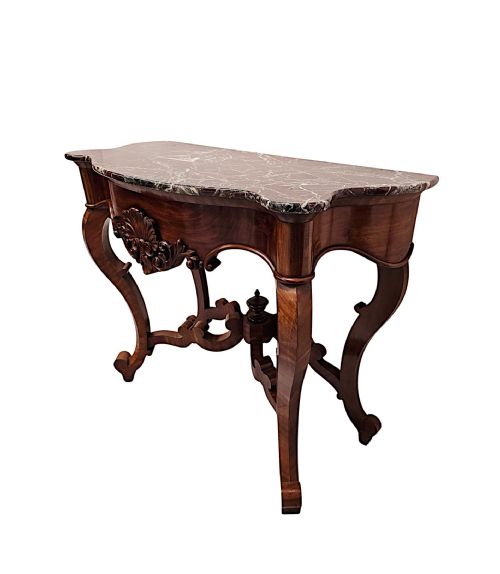 A VERY RARE PAIR OF 19TH CENTURY MARBLE TOP CONSOLE TABLES - ADDITIONAL PHOTO 1