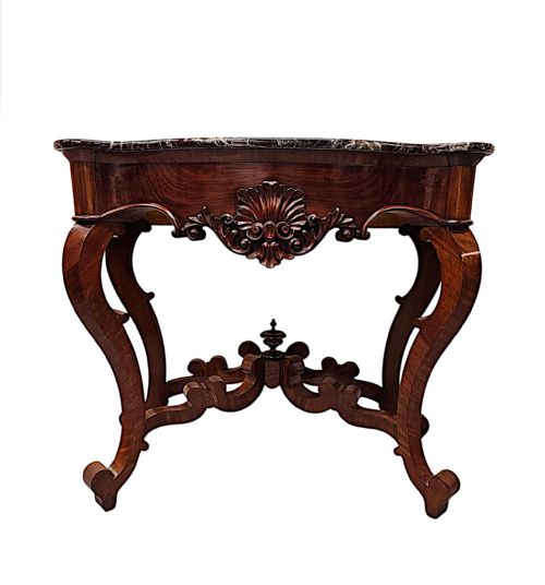 A VERY RARE PAIR OF 19TH CENTURY MARBLE TOP CONSOLE TABLES - ADDITIONAL PHOTO 3