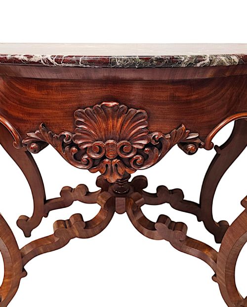 A VERY RARE PAIR OF 19TH CENTURY MARBLE TOP CONSOLE TABLES - ADDITIONAL PHOTO 6