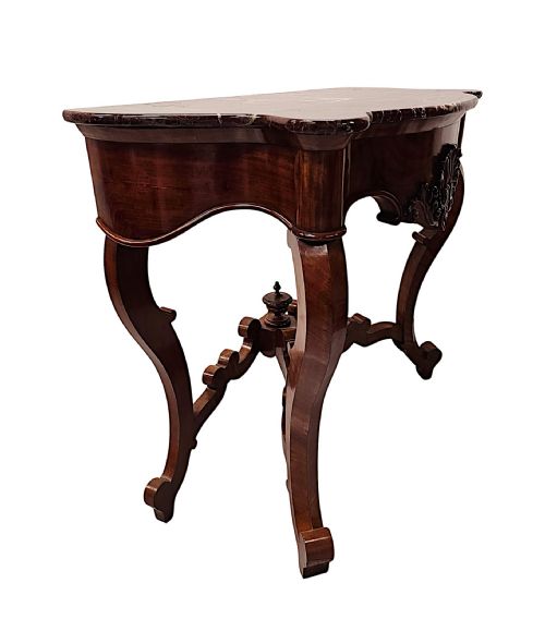 A VERY RARE PAIR OF 19TH CENTURY MARBLE TOP CONSOLE TABLES - ADDITIONAL PHOTO 7