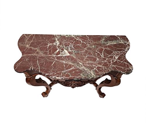 A VERY RARE PAIR OF 19TH CENTURY MARBLE TOP CONSOLE TABLES - ADDITIONAL PHOTO 8