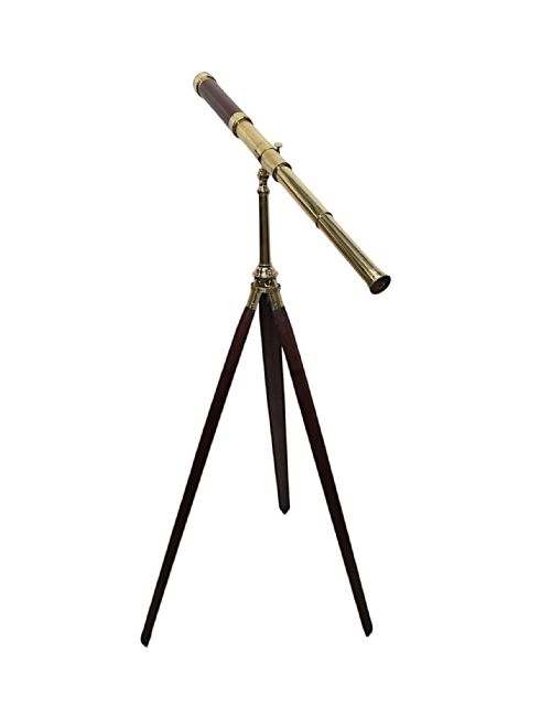 A STUNNING 19TH CENTURY POLISHED BRASS FOUR DRAW TELESCOPE WITH ORIGINAL TRIPOD BY GARDNER OF GLASGOW - ADDITIONAL PHOTO 1
