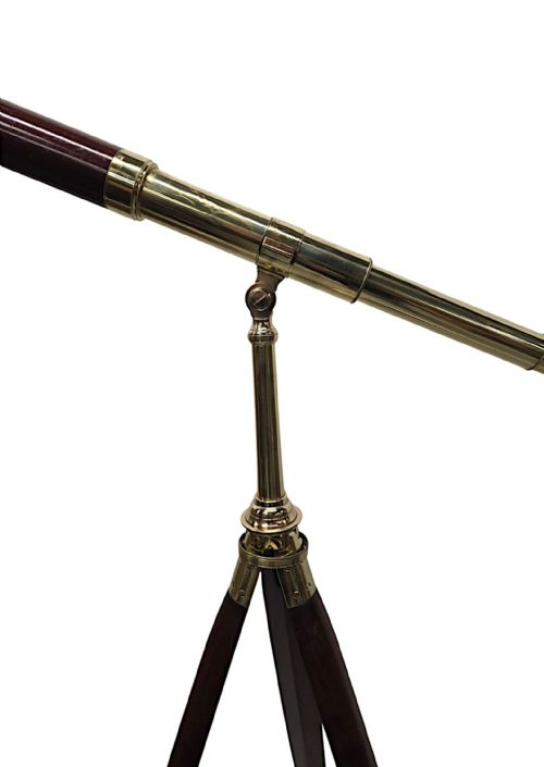 A STUNNING 19TH CENTURY POLISHED BRASS FOUR DRAW TELESCOPE WITH ORIGINAL TRIPOD BY GARDNER OF GLASGOW - ADDITIONAL PHOTO 4