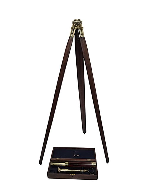 A STUNNING 19TH CENTURY POLISHED BRASS FOUR DRAW TELESCOPE WITH ORIGINAL TRIPOD BY GARDNER OF GLASGOW - ADDITIONAL PHOTO 9