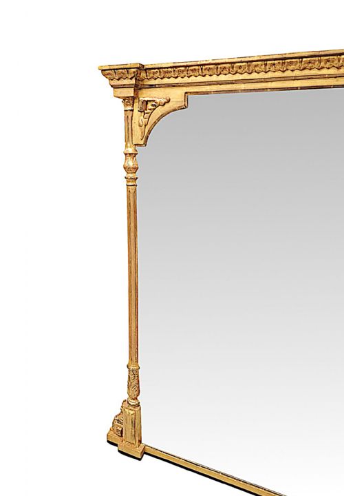 A STUNNING LARGE SIZE 19TH CENTURY GILTWOOD OVERMANTEL MIRROR - ADDITIONAL PHOTO 3
