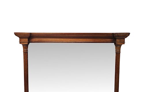 A LOVELY UNUSUAL 19TH CENTURY SOLID OAK FRAMED LARGE SIZE OVERMANTEL MIRROR - ADDITIONAL PHOTO 2