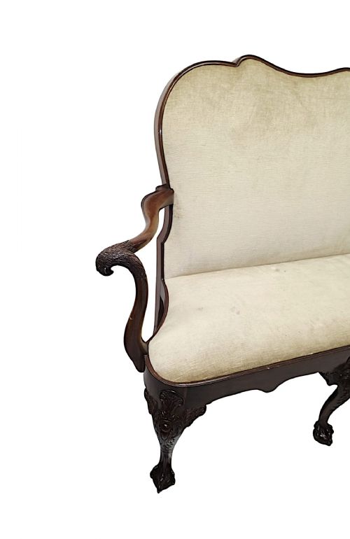 A VERY RARE LATE 19TH CENTURY IRISH TWO SEATER SETTEE IN THE MANNER OF 'BUTLERS OF DUBLIN' - ADDITIONAL PHOTO 5