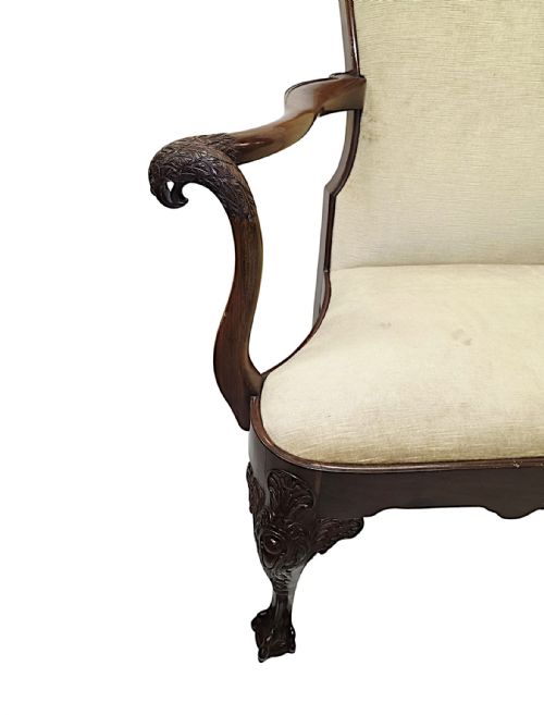 A VERY RARE LATE 19TH CENTURY IRISH TWO SEATER SETTEE IN THE MANNER OF 'BUTLERS OF DUBLIN' - ADDITIONAL PHOTO 6