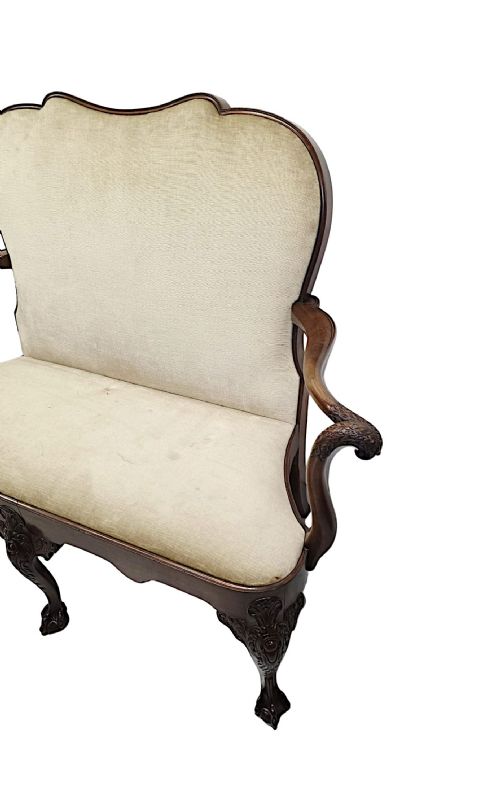 A VERY RARE LATE 19TH CENTURY IRISH TWO SEATER SETTEE IN THE MANNER OF 'BUTLERS OF DUBLIN' - ADDITIONAL PHOTO 8