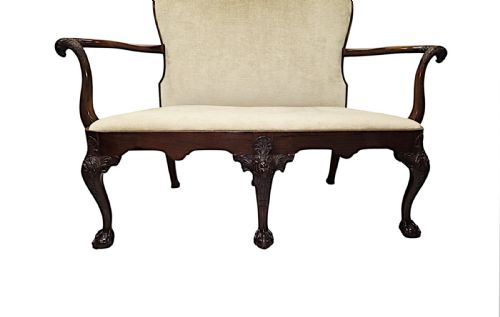 A VERY RARE LATE 19TH CENTURY IRISH TWO SEATER SETTEE IN THE MANNER OF 'BUTLERS OF DUBLIN' - ADDITIONAL PHOTO 1