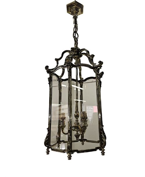 A STUNNING EARLY 20TH CENTURY FULLY RESTORED HEAVY BRASS LANTERN - ADDITIONAL PHOTO 4