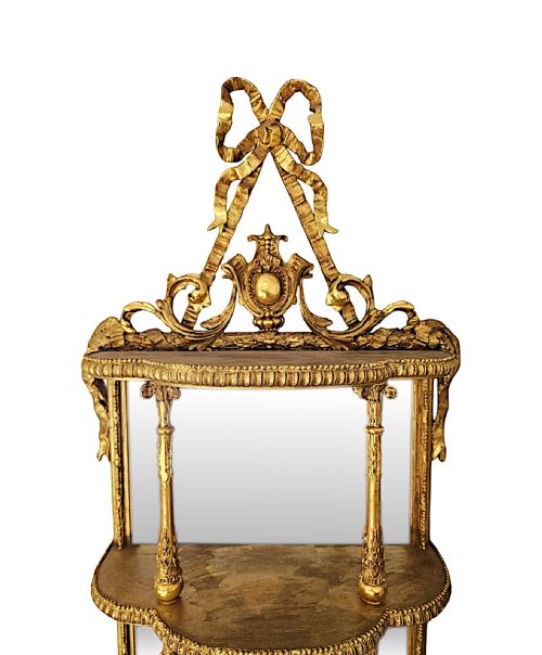 A VERY RARE PAIR OF IRISH 19TH CENTURY GILTWOOD MIRRORS LABELLED STRAHAN OF DUBLIN - ADDITIONAL PHOTO 2