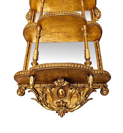 A VERY RARE PAIR OF IRISH 19TH CENTURY GILTWOOD MIRRORS LABELLED STRAHAN OF DUBLIN - ADDITIONAL PHOTO 3