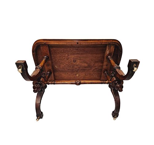 A VERY FINE 19TH CENTURY INLAID BURR WALNUT LIBRARY OR CENTRE TABLE - ADDITIONAL PHOTO 7