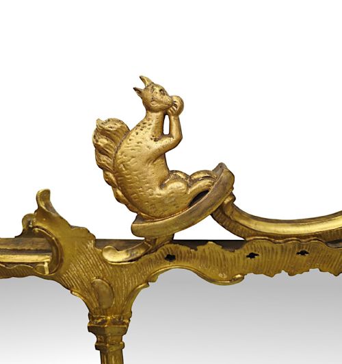 A VERY RARE 19TH CENTURY IRISH TRYPTIC GILTWOOD OVERMANTEL MIRROR WITH HO HO BIRD AND SQUIRREL DETAIL - ADDITIONAL PHOTO 6